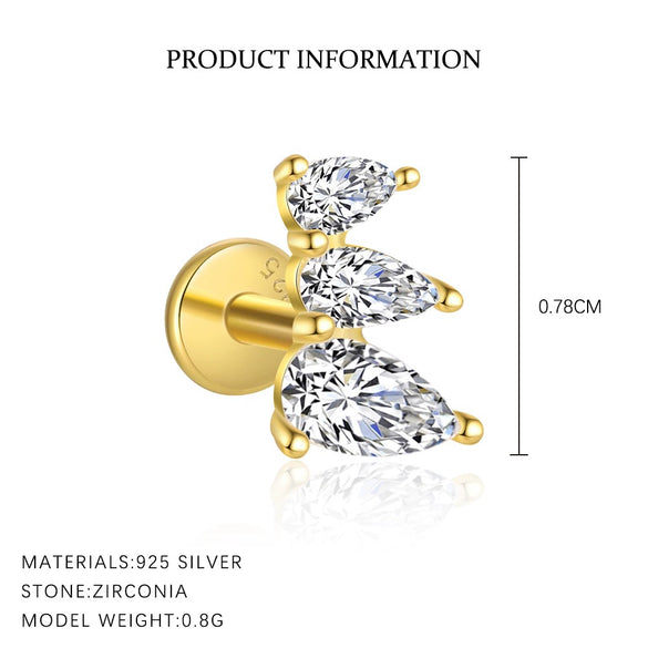 Wholesale Women's S925 Sterling Silver Earrings With Four Leaf Clover Butterfly Love Tassel Heart Shape Flower And Geometric Patterns And Zirconia