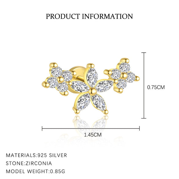 Wholesale Women's S925 Sterling Silver Earrings With Four Leaf Clover Butterfly Love Tassel Heart Shape Flower And Geometric Patterns And Zirconia