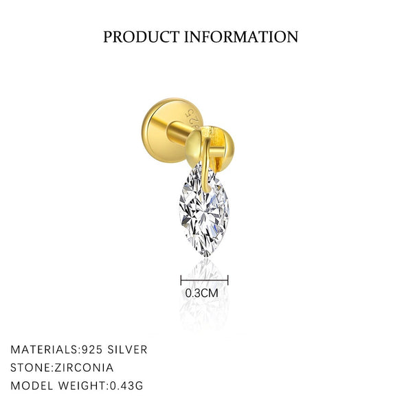 Wholesale Women's S925 Sterling Silver Earrings With Four Leaf Clover Butterfly Love Tassel Heart Shape Flower And Geometric Patterns And Zirconia