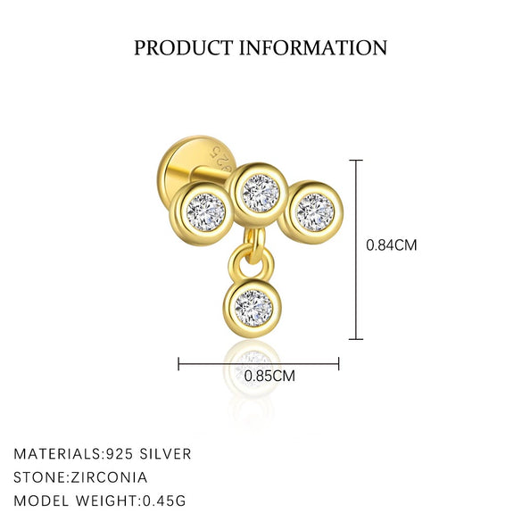 Wholesale Women's S925 Sterling Silver Earrings With Four Leaf Clover Butterfly Love Tassel Heart Shape Flower And Geometric Patterns And Zirconia