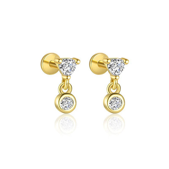 Wholesale Women's S925 Sterling Silver Earrings With Four Leaf Clover Butterfly Love Tassel Heart Shape Flower And Geometric Patterns And Zirconia
