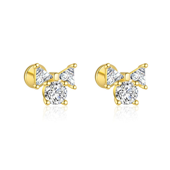 Wholesale Women's S925 Sterling Silver Earrings With Four Leaf Clover Butterfly Love Tassel Heart Shape Flower And Geometric Patterns And Zirconia