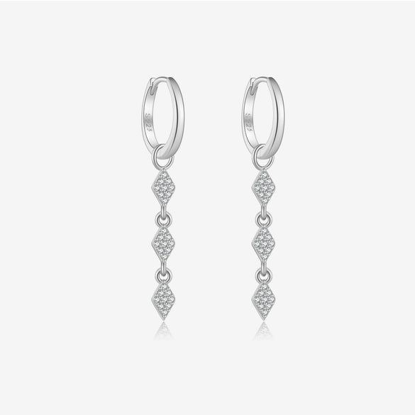 Wholesale Women's S925 Sterling Silver Earrings With Geometric Joker Design And Platinum Or 18K Gold Electroplating