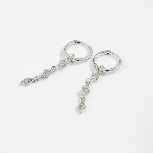 Wholesale Women's S925 Sterling Silver Earrings With Geometric Joker Design And Platinum Or 18K Gold Electroplating