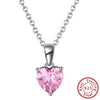 Wholesale Women's S925 Sterling Silver Electroplated Heartshaped Constellation Birthday Stone Necklace