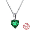 Wholesale Women's S925 Sterling Silver Electroplated Heartshaped Constellation Birthday Stone Necklace
