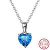 Wholesale Women's S925 Sterling Silver Electroplated Heartshaped Constellation Birthday Stone Necklace
