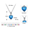 Wholesale Women's S925 Sterling Silver Electroplated Heartshaped Constellation Birthday Stone Necklace