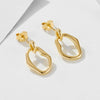 Wholesale Women's S925 Sterling Silver Electroplated Irregular Geometric Circle Hollow Earrings