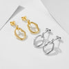 Wholesale Women's S925 Sterling Silver Electroplated Irregular Geometric Circle Hollow Earrings