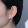 Wholesale Women's S925 Sterling Silver Electroplated Irregular Geometric Circle Hollow Earrings