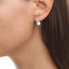 Wholesale Women's S925 Sterling Silver Elegant Earrings With Shell Beads Pearl Inlaid And Geometric Pattern