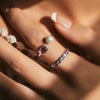 Wholesale Women's S925 Sterling Silver Elegant Geometric Moonstone Adjustable Ring With Diamond Treatment