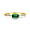 Wholesale Women's S925 Sterling Silver Emerald Ring With Geometric Pattern And Electroplating Treatment