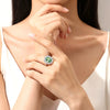 Wholesale Women's S925 Sterling Silver Emerald Ring With High Carbon Diamond Redean Cut And Ice Flower Cut Zircon Color Gemstone