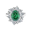 Wholesale Women's S925 Sterling Silver Emerald Ring With High Carbon Diamond Redean Cut And Ice Flower Cut Zircon Color Gemstone