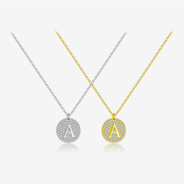 Wholesale Women's S925 Sterling Silver English Letter Necklace With Simple All Match Plain High Level Design Sense And Electroplating Process