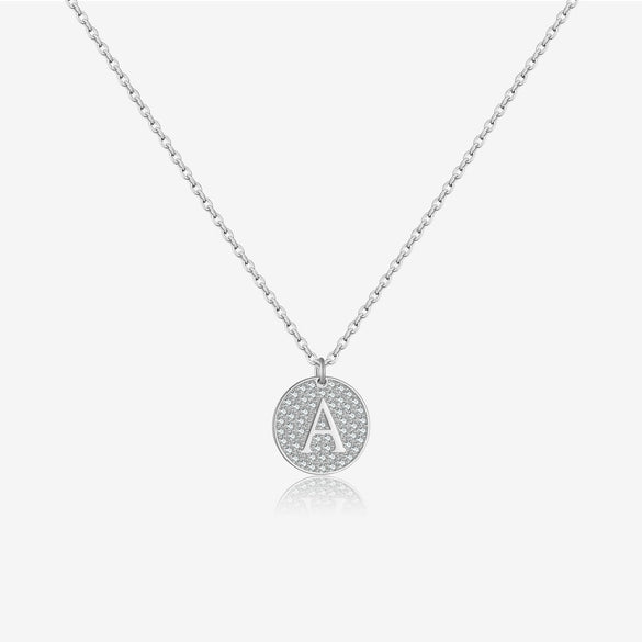 Wholesale Women's S925 Sterling Silver English Letter Necklace With Simple All Match Plain High Level Design Sense And Electroplating Process