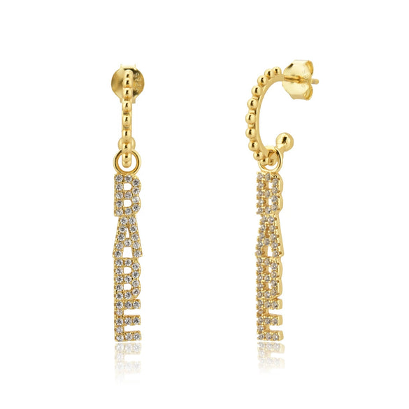 Wholesale Women's S925 Sterling Silver English Letter Pendant C Ring Earrings With Joker Design And Geometric Style