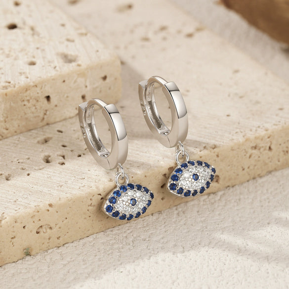 Wholesale Women's S925 Sterling Silver Eyeshaped Electroplated Light Luxury Earrings