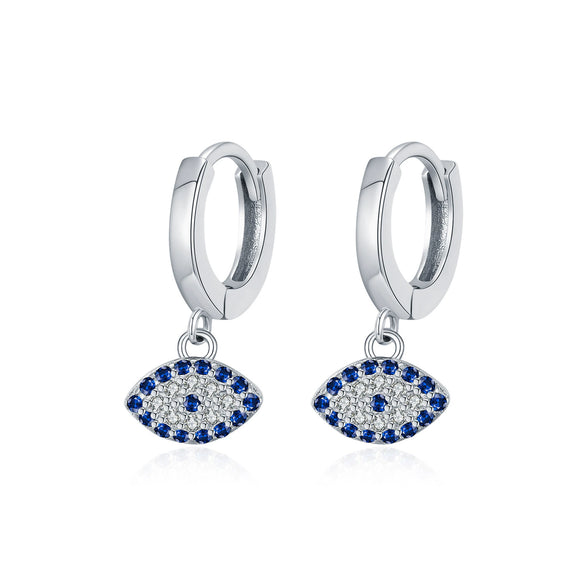 Wholesale Women's S925 Sterling Silver Eyeshaped Electroplated Light Luxury Earrings