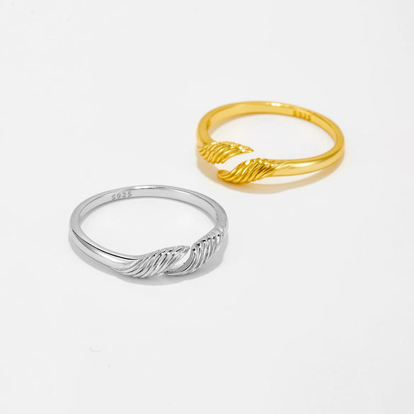 Wholesale Women's S925 Sterling Silver Fashion Geometric Opening Adjustable Ring With Electroplating Treatment