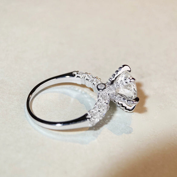 Wholesale Women's S925 Sterling Silver Fireworks Ring With Geometric Pattern And Electroplating Process