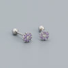 Wholesale Women's S925 Sterling Silver Floral Zircon Earrings With Electroplating