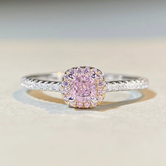 Wholesale Women's S925 Sterling Silver Flower And Geometric Pattern Ring With Electroplating