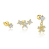Wholesale Women's S925 Sterling Silver Flower Design Minimalist Earrings With Zirconia