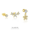 Wholesale Women's S925 Sterling Silver Flower Design Minimalist Earrings With Zirconia