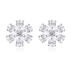 Wholesale Women's S925 Sterling Silver Flower Earrings With Diamond Design