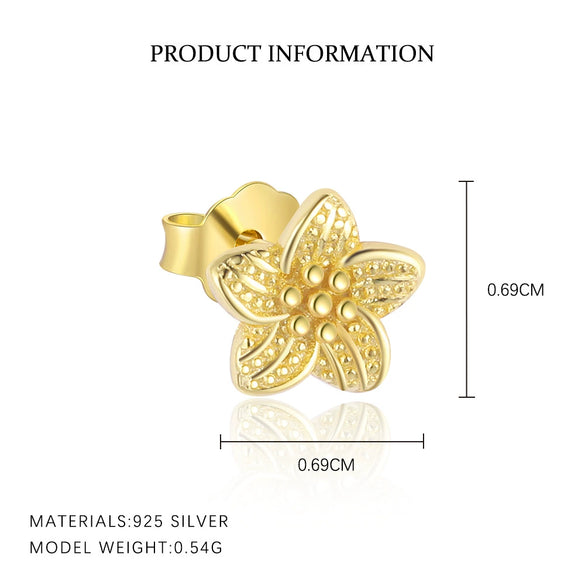 Wholesale Women's S925 Sterling Silver Flower Earrings With Zirconia Design