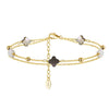 Wholesale Women's S925 Sterling Silver Flower Fourleaf Clover Electroplated Bracelet