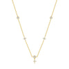 Wholesale Women's S925 Sterling Silver Flower Geometric Stacked Collarbone Necklace With Electroplating Ochain