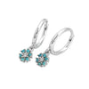Wholesale Women's S925 Sterling Silver Flower Pattern Diamond Earrings