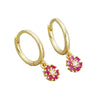 Wholesale Women's S925 Sterling Silver Flower Pattern Diamond Earrings