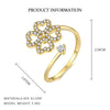 Wholesale Women's S925 Sterling Silver Flower Petal Micropaved Opening Adjustable Ring