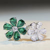 Wholesale Women's S925 Sterling Silver Flower Ring With White Zircon Electroplated Allmatch Style