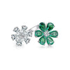 Wholesale Women's S925 Sterling Silver Flower Ring With White Zircon Electroplated Allmatch Style