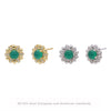 Wholesale Women's S925 Sterling Silver Flower Shaped Earrings With Imitation Green Chalcedony And Zircon Inlaid Electroplated