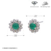 Wholesale Women's S925 Sterling Silver Flower Shaped Earrings With Imitation Green Chalcedony And Zircon Inlaid Electroplated