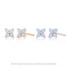Wholesale Women's S925 Sterling Silver Flower Zirconium Electroplated Earrings