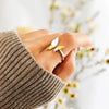 Wholesale Women's S925 Sterling Silver Flying Butterfly Electroplated Geometric Ring