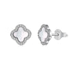 Wholesale Women's S925 Sterling Silver Four Leaf Clover Design Electroplated Light Luxury Earrings