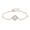 Wholesale Women's S925 Sterling Silver Four Leaf Clover Geometric Pattern Electroplated Bracelet
