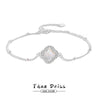 Wholesale Women's S925 Sterling Silver Four Leaf Clover Geometric Pattern Electroplated Bracelet