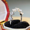 Wholesale Women's S925 Sterling Silver Fourleaf Clover Geometric Ring With Diamond Design