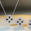 Wholesale Women's S925 Sterling Silver Fourleaf Clover Ochain Necklace With Electroplating