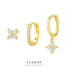 Wholesale Women's S925 Sterling Silver Fourleaf Clover Zircon Earrings